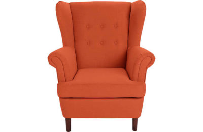 Collection Martha Fabric Wingback Chair - Burnt Orange